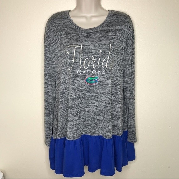 KA Knights Apparel Florida Gators Ruffle Hem Long Sleeve Tunic Top Women Large - Picture 14 of 14